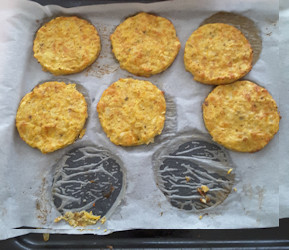 Courgette koekjes met kookring gemaakt in oven