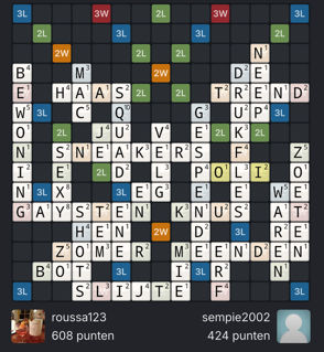 1112 punten in WordFeud